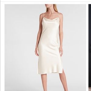 Express satin cowl neck slip dress